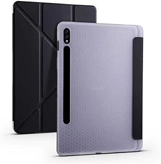 Constrain - Galaxy Tab S7 T970 Kılıf Ile Uyumlu Tri Folding Kalem Bölmeli Standlı Kılıf-Siyah - Beyaz 1 ürün görseli 1