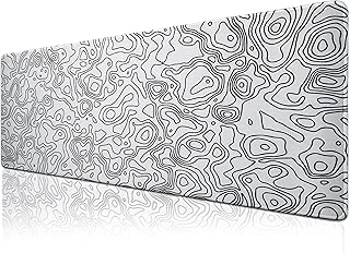 Klasse - 6 Farklı Model Dikişli Kenar 70X30 Cm Mouse Pad (White Map Lines) ürün görseli 1