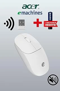 Emachines Sessiz Kablosuz Mouse – Usb Alıcılı, Pil Hediyeli, Ev Ofis Için – Eam080 Beyaz ürün görseli 1