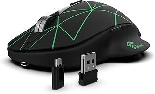 Inca-Inca Iwm-551 Rechargeable 4 Led Illuminated Silent Wireless Mouse (Sessiz) Micro Usb Kablo Usb+ Type C Desteği Çift Alıcı 2.4Ghz Kablosuz Dpi 800 1200 1600 400Mah ürün görseli 1