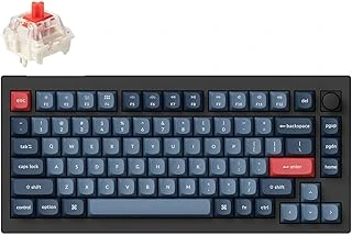 Keychron V1 Rgb Tkl Mekanik Red Switch 2.4 Ghz Kablosuz İngilizce Siyah Klavye ürün görseli 1
