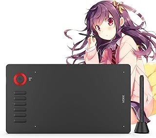 Veikk A15 10X6 İnç Profesyonel Grafik Tablet, 8192 Seviye Pilsiz Kalem, 12 Kısayol Tuşu Döner Düğmesi, Windows/Mac/Android Uyumlu ürün görseli 1