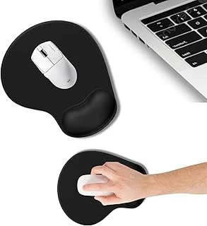 Mp01 - Elips Bilek Destekli Mouse Pad | Konforlu, Kaymaz Taban, Ergonomik, Yumuşak, Ev,Ofis (Siyah) ürün görseli 1