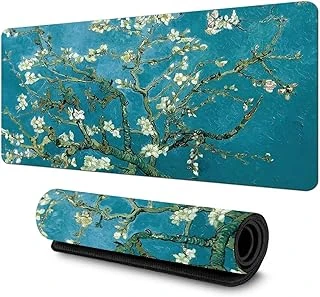 Mcstorey Van Gogh Desenli Masa Pedi 60X30 Cm 3 Mm Kaymaz Tabanlı Desk Mat Kumaş Mouse Pad Ofis Office İçin Geniş Pürüzsüz Yüzey Yeşil ürün görseli 1