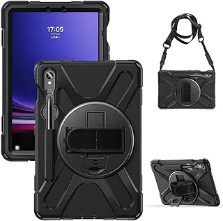 Constrain - Galaxy Tab S9 / Tab S9 Fe Ile Uyumlu Tank Kılıf Omuz Askılı 360 Dönen Standlı Zırh Kapak ürün görseli 1
