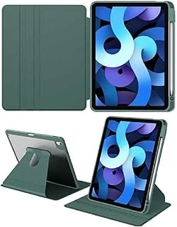 Constrain - Ile Uyumlu Ipad 10.9 10.Nesil Kalem Bölmeli Kılıf Kapaklı Dönebilen Arkası Şeffaf Kapak Koyu Yeşil - Yeşil ürün görseli 1