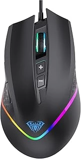 Aula F805 6400Dpi Rgb 7 Tuşlu Makro Optik Mouse, Siyah ürün görseli 1