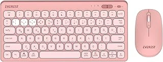 Everest Lumi Km-Bt903 Pembe 3In1 3 Bt + 2.4 1600Dpi İnce Q 4 Cihaz Bağlantılı Scissors Kablosuz Klavye + Mouse Set ürün görseli 1