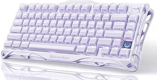 Gravastar Mercury K1 Mekanik Klavye, Alüminyum Çerçeveli, %75 Kablosuz Oyun Klavyesi, Swap Özel Klavye, Düğmeli, Zinciri, Rgb Üç Modlu Klavye, Pbt Tuş Kapakları, 8000 Mah Lila ürün görseli 1