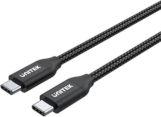 Unitek 2 Metre Usb C - Usb C Kablosu, Güç Dağıtımı, 100 Watt, 20 V/5 A, Hızlı Şarj Kablosu, Senkronizasyon Kablosu, Usb C Tipi Cihazlar Için, Naylon Örgü, Dayanıklı, Siyah ürün görseli 1