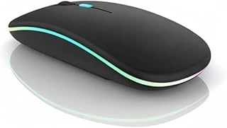 Infomax Kablosuz Mouse, Çift Modlu (Bluetooth 5.0 + 2.4Ghz Usb) Şarj Edilebilir Rgb Işıklı Sessiz Mouse, Pc, Laptop, Macbook, Tablet, Ipad, Telefon Uyumlu (Bgms, Siyah) ürün görseli 1