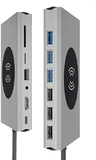 Heartz Hb-08 15 İn 1 Wi̇reless Şarj Hdmi Usb Wga Cat 5 Streo Type C Hafiza Kart Okuyuculari Full Versi̇on Combo Hub - Yapamayacağiniz İş Yok !!!! ürün görseli 1
