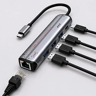 Coverzone 3.0 Hub & Gigabit Ethernet Adaptörü Usb-C Çok Fonksiyonlu Usb Hub 5Gbps, 1000Mbps Ethernet Bağlantı, 3 Usb 3.0 Port, Pd Şarj Desteği Ile Laptop & Pc Için | Zr1281 ürün görseli 1
