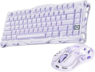Gravastar Mercury V75 Hall Effect, Rapid Trigger 8.000 Hz Kablolu Manyetik Klavye + M1 26.000 Dpi Rgb Kablosuz Mouse Seti, Lavender Purple ürün görseli 1