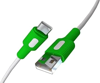 Coral Usb A-C Hızlı Şarj Kablosu (Beyaz + Beyaz/Yeşil Uç) (150 Cm) ürün görseli 1