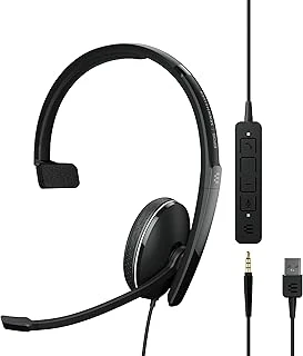 Epos | Sennheiser Adapt 135 Usb Ii (1000914) - Kablolu, Tek Taraflı Kulaklık - 3,5 Mm Jak Usb Bağlanabilirliği - Uc Optimize Edilmiş - Üstün Ses - Geliştirilmiş Konfor - Çağrı - Siyah ürün görseli 1