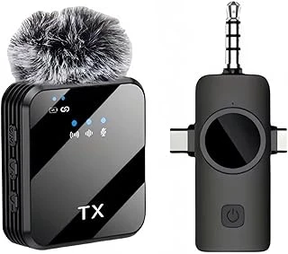 Coverzone Kablosuz Yaka Mikrofonu Tekli Mikrofon Iphone 16 Ile Uyumlu Type-C/Aux/Lightning Portlu Telefon Pc Tablet Video Kayıt Röportaj Yayın Vlog Kablosuz Mikrofon 1030 ürün görseli 1
