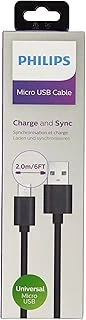 Usb-Micro Usb Şarj Kablosu, 2 Metre, Pvc, Siyah (Dlc3106U/00) ürün görseli 1