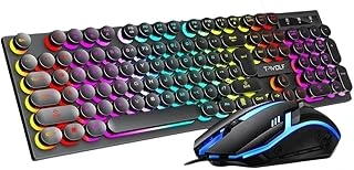 Valkyrie T-Wolf Tf270 Rainbow Rgb Mekanik Hisli Klavye Mouse Seti Punk Keycap İngi̇li̇zce ürün görseli 1