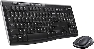 Mk270 Kablosuz Klavye Mouse Seti, Tam Boyutlu, Sağ Sol Kullanıma Uygun Mouse, 10 M Kullanım Mesafesi, Sıvı Dökülmesine Dayanıklı, Türkçe Q Klavye, Siyah ürün görseli 1