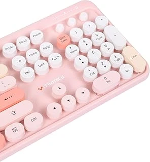 Renkli Tuşlu Kablosuz Türkçe Klavye+Mouse Seti - Pembe ürün görseli 1