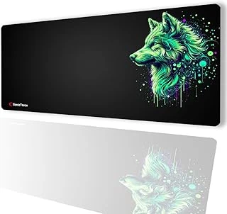 Sonictouch Ultragrand Siyah Neon Yeşili Kurt Dikişsiz Xxl Masaüstü Klavye Mouse Pad 40X90Cm ürün görseli 1