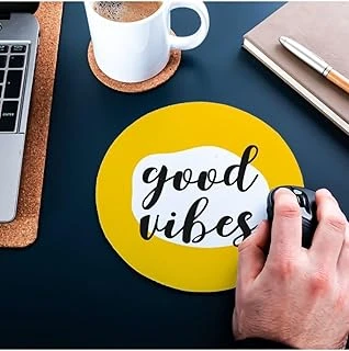 Hediyesepeti Good Vibes Tasarımlı Yuvarlak Mouse Pad 20 X 20 Cm ürün görseli 1