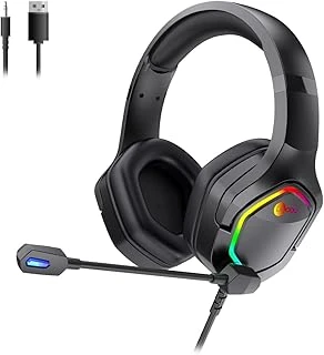 Lecoo Ht403 3.5Mm + Usb Kablolu Kulak Üstü Rgb Aydınlatmalı Kulaklık Siyah ürün görseli 1