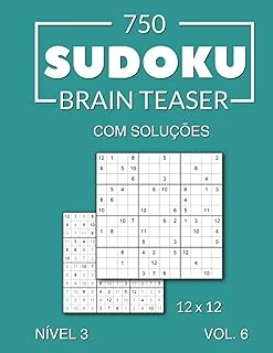750 Sudoku Brain Teaser 12X12 Soluções Nível 3 Vol. 6 ürün görseli 1