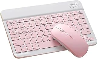 Mk-4 Kablosuz Ergonomik Apple-Android-Windows Manyetik Tablet Kılıf Uyumlu Klavye Mouse Kiti(Türkçe Q Klavye) (Pembe) ürün görseli 1