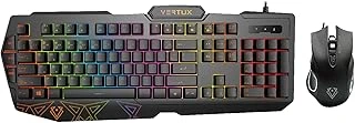 Vertux Vendetta Kablolu Oyun Klavyesi Fare, Rainbow Arka Plan Aydınlatması, 104 Tuş, Programlanabilir Makro Tuşu, 12 Kısa Tuş Tuş, 26 Tuş Gölgeleme Önleyici, 6 Tuşlu Fare, 3200 Dpi ürün görseli 1