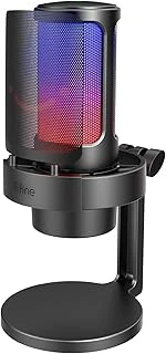 Fifine Usb Mikrofonu, Ampligame Oyun Bilgisayarı Masaüstü Kondansatör, Rgb Mikrofon, Mac/Bilgisayar/Ps4/Ps5'Te Youtube, Sessiz Düğmeli, Mikrofon Kazancı, Pop Filtresi, Şok Montajı, Kulaklık Jakı-A8 ürün görseli 1