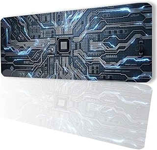 Sonictouch Çip Devre Desenli Kaymaz Masaüstü Dikişsiz Klavye Mouse Pad 32X70Cm ürün görseli 1