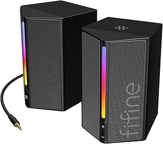 Fifine Bilgisayar Hoparlörü, Rgb'Li Masaüstü Bilgisayar Hoparlörleri, Ses Kontrolü, Oyun Hoparlörleri Usb Ile Çalışan, 3,5 Mm Aux Ses Kablosuyla Çalışır, Dizüstü Bilgisayar Monitörü, Telefon ürün görseli 1