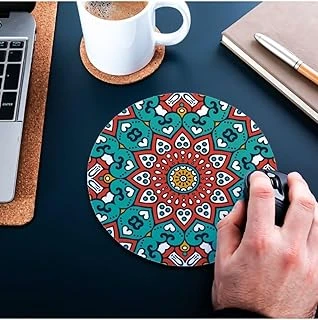 Hediyesepeti Renkli Mandala Tasarımlı Yuvarlak Mouse Pad 20 X 20 Cm ürün görseli 1