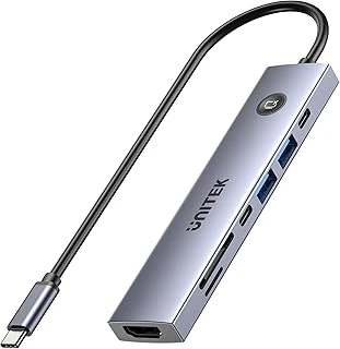 Ekran Düğmesi Ile 7'Si 1 Arada 5Gbps Usb-C Hub Unitek ürün görseli 1