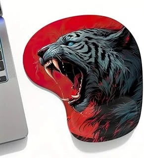 Angry Tiger Bilek Destekli Mouse Pad,Baskılı Masa Pedi,Ergonomik Rahat Konforlu Mouse Pad ürün görseli 1