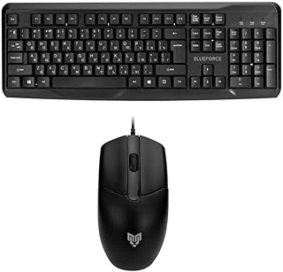 Blueforce Km-03 Usb Kablolu Klavye Mouse Set Türkçe Q Siyah | Ergonomik Tasarım,Usb Bağlantı, Sayısal Tuşlu Klavye, Optik Mouse, Windows Uyumlu, Siyah ürün görseli 1