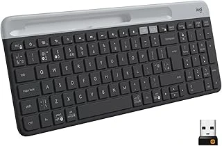 K580 İnce Çoklu Cihaz Özellikli Kablosuz Klavye, Kompakt Modern, Telefon Tutucu, 24 Ay Pil Ömrü, 10 M Kullanım Mesafesi, Bluetooth Türkçe Q Klavye, Siyah ürün görseli 1