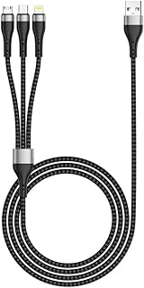 Zore Zr-43 3In1 Usb-A To Lightning – Type-C – Micro Şarj Data Kablosu 20W 1.5M Siyah ürün görseli 1