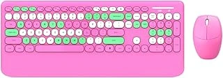 Coverzone Geezer Kablosuz Klavye Mouse Set 106 Tuşlu İngilizce Q Notebook Laptop Uyumlu Ev Ofis Için Bilek Destekli Usb Dongle Ile Bağlantı G100 (Pembe) ürün görseli 1