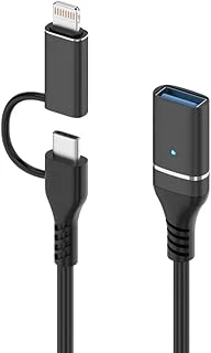Coverzone 2 In 1 5Gbps Type-C And 8 Pin To Usb 3.0 Otg Adaptör Telefon Notebook Uyumlu Ads-619 ürün görseli 1