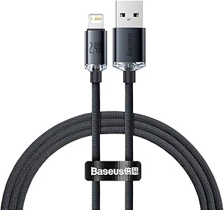 Crystal Shine Hızlı Şarj Kablosu, Lightning – 1.2M, Iphone Uyumlu, Güçlendirilmiş Yapı, Dayanıklı Hızlı Veri Aktarımı, Siyah ürün görseli 1
