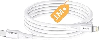 Wahoo Type C-Lightning 27Watt Pd Hızlı Şarj Kablosu (Beyaz/Gümüş Metal) (100 Cm) ürün görseli 1