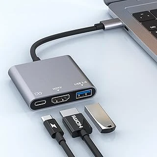Coverzone 3 In 1 Usb-C Hub - 4K Hd Çözünürlük, Usb 3.0, Hdtv Bağlantısı, Plug And Play, Flash Sürücü, Kamera Cihazlar Için Uyumlu, Yüksek Hızda Veri Aktarımı Şarj İmkanı | Td-Hb6101 ürün görseli 1