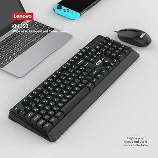 Km150 Kablolu Klavye Mouse Seti - Q Türkçe, Yüksek Tuş Yapısı, Siyah (Wired Keyboard Mouse Set) ürün görseli 1