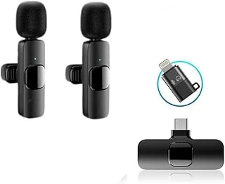 Daytona K9-D2 Type-C Lightning Dönüştürücülü Wireless Kablosuz Çiftli Yaka Mikrofonu ürün görseli 1