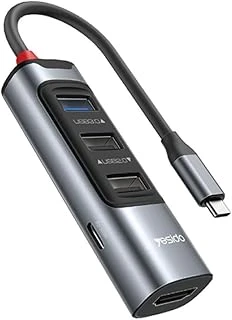 Yesido 5In1 3 Adet Usb 3.0/1 Adet 100W Type-C 1 Adet 4K 30Hz Hdmi Çıkışlı Hub Dönüştürücü ürün görseli 1