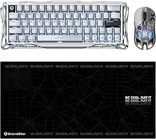 Gravastar V60 Manyetik Kablolu Klavye, Xpro Kablosuz Optik Mouse Mousepad Seti (Chrome Silver) ürün görseli 1
