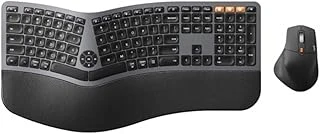 Protoarc Ekm01 Kablosuz Klavye Mouse Seti Ergonomik Sessiz Tuşlu 2.4Ghz Siyah Gri ürün görseli 1